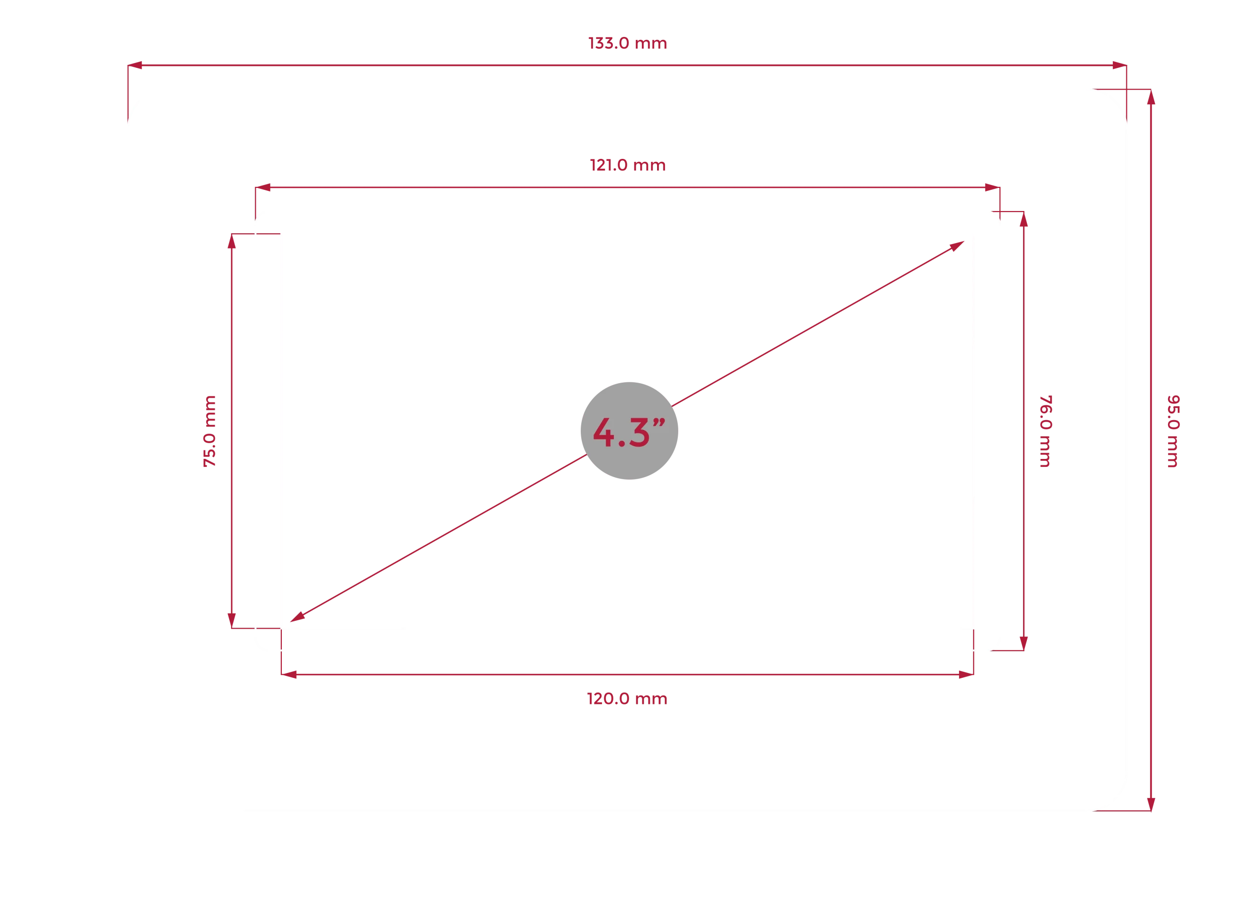 Dimensiones TST Display 43