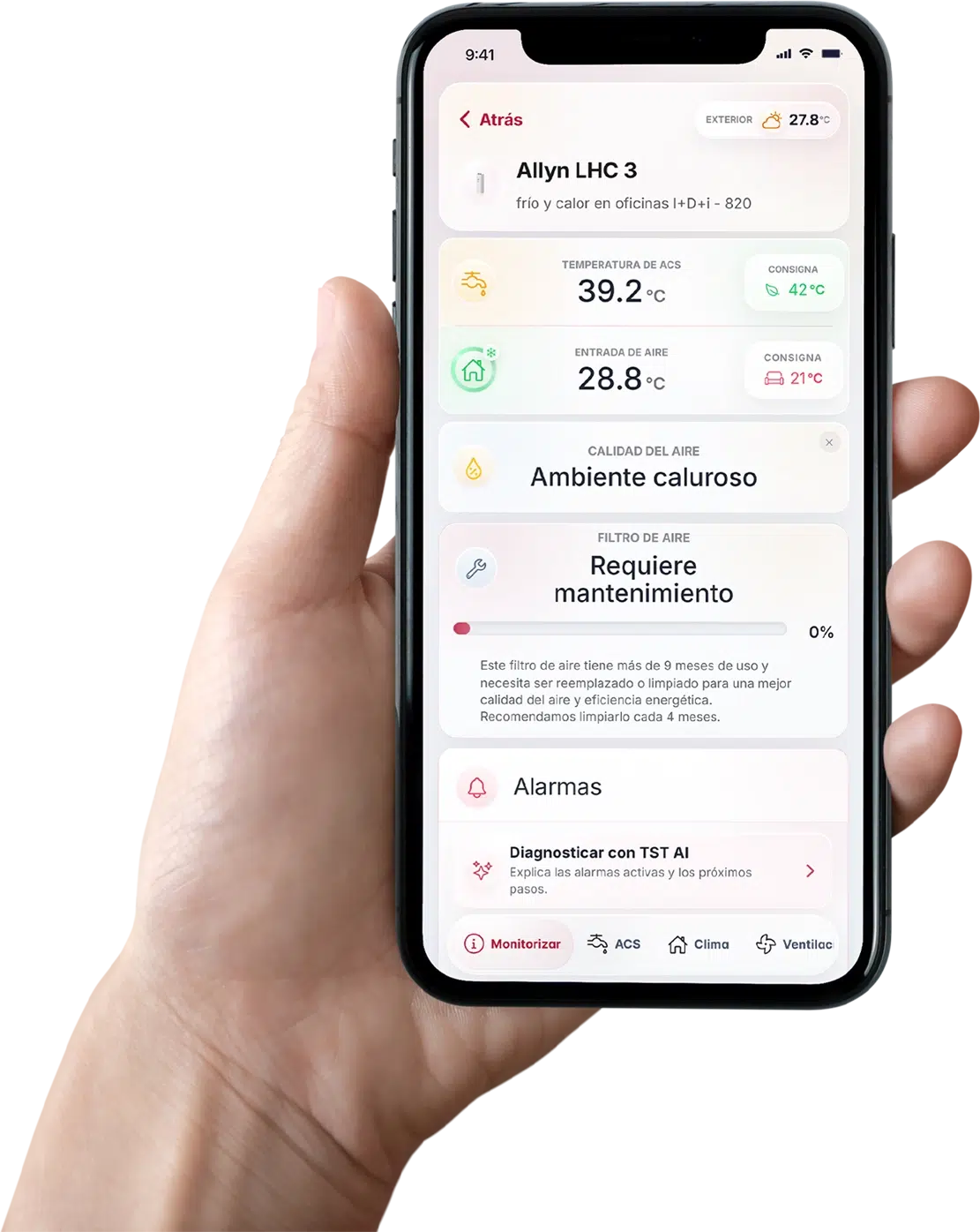 Monitorización de bomba de calor desde APP